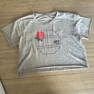 UFC Floral Grey Octagon Crop Top Women's Size XL